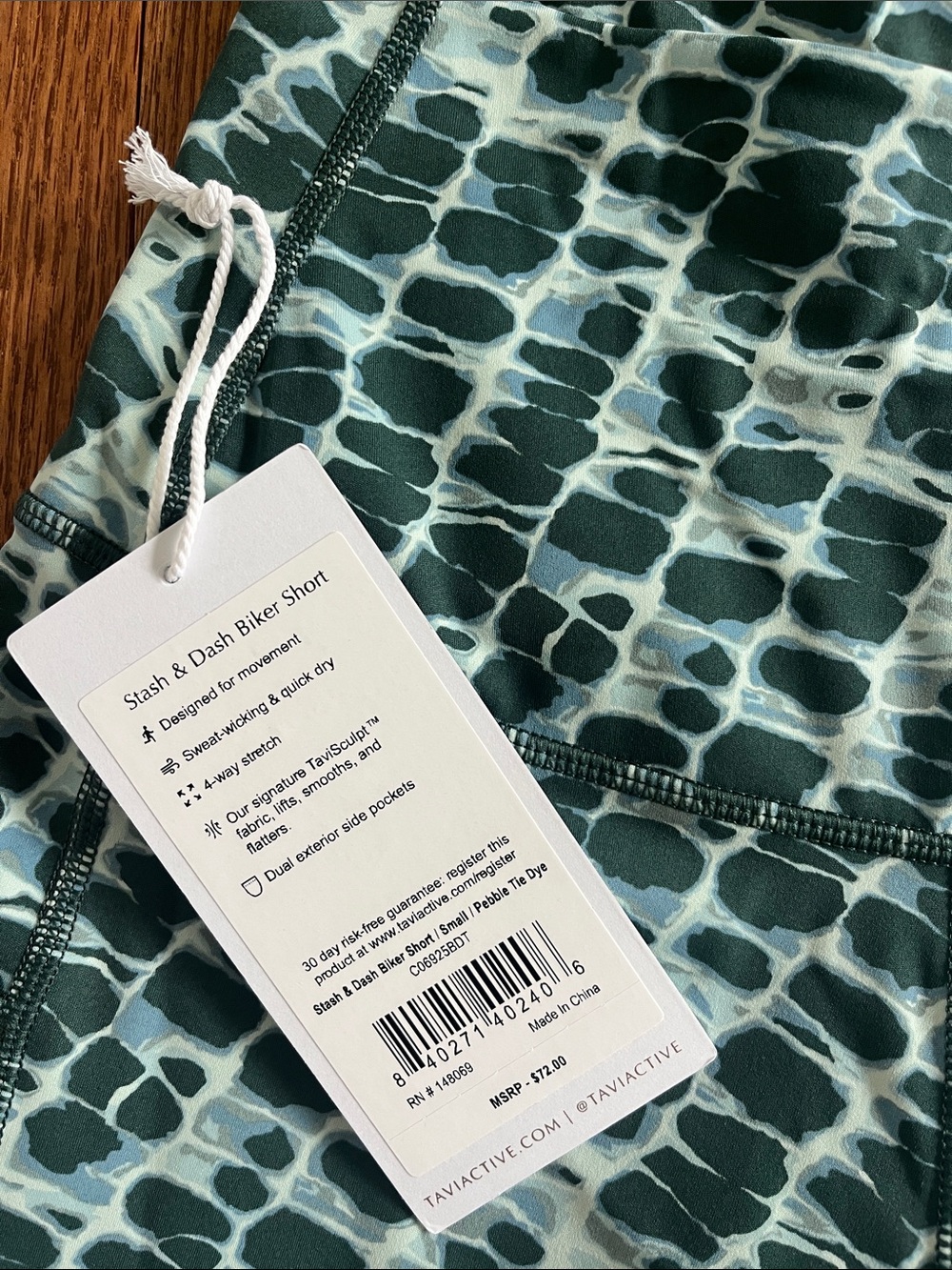 Tavi Biker Short & Top Set— Teal Pebble Tie Dye - Picture 2 of 5